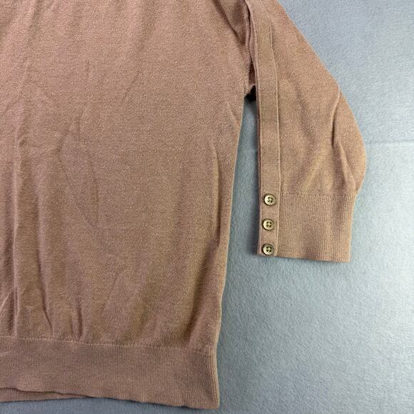 Banana Republic Women’s Tan Long Sleeve Top Petite S Button Cuffs - Picture 4 of 6